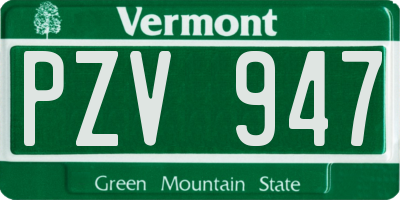 VT license plate PZV947