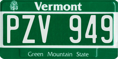 VT license plate PZV949