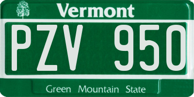 VT license plate PZV950