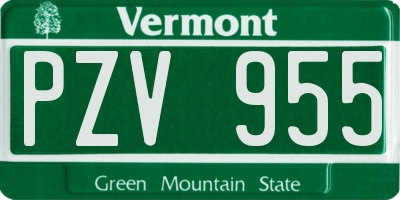 VT license plate PZV955