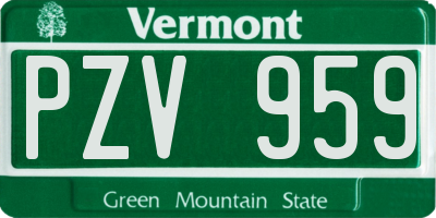 VT license plate PZV959