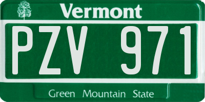 VT license plate PZV971