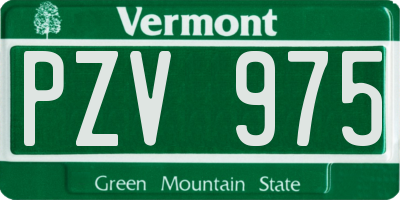 VT license plate PZV975