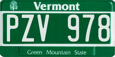 VT license plate PZV978