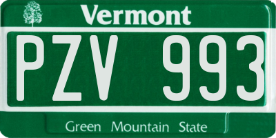 VT license plate PZV993
