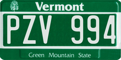 VT license plate PZV994