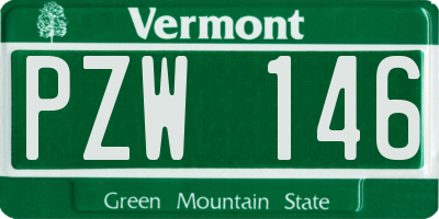 VT license plate PZW146