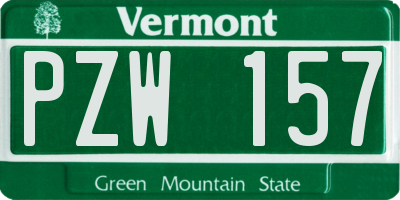 VT license plate PZW157