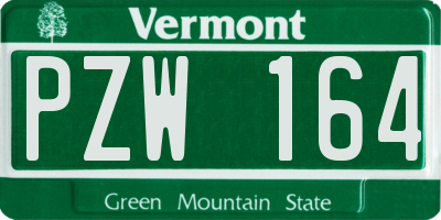 VT license plate PZW164