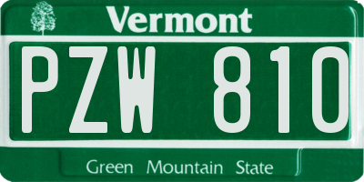 VT license plate PZW810