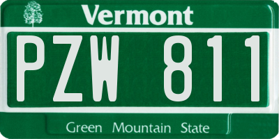 VT license plate PZW811