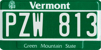 VT license plate PZW813