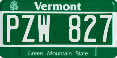VT license plate PZW827