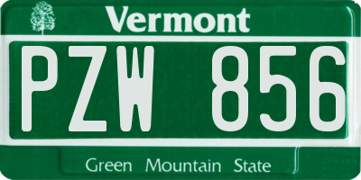 VT license plate PZW856