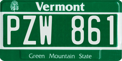 VT license plate PZW861
