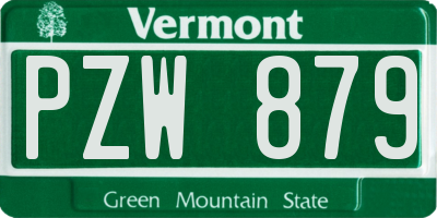 VT license plate PZW879
