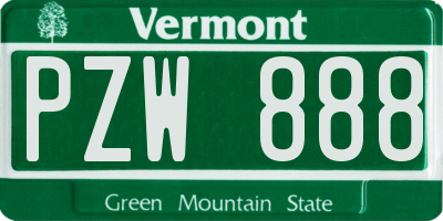 VT license plate PZW888