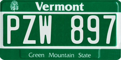 VT license plate PZW897