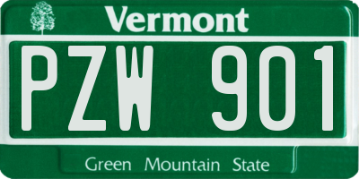 VT license plate PZW901
