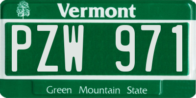 VT license plate PZW971
