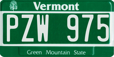 VT license plate PZW975