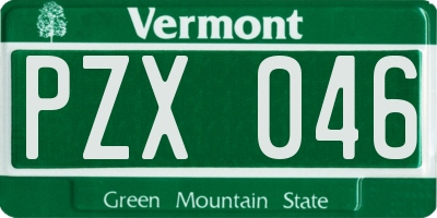 VT license plate PZX046