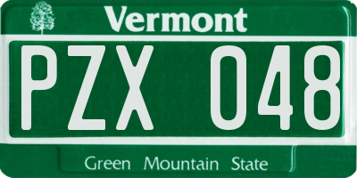 VT license plate PZX048