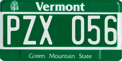 VT license plate PZX056