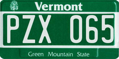 VT license plate PZX065