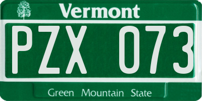 VT license plate PZX073
