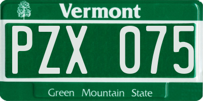 VT license plate PZX075