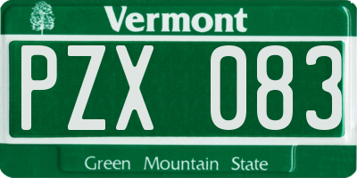 VT license plate PZX083