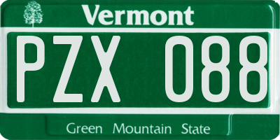 VT license plate PZX088