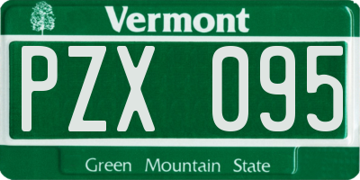VT license plate PZX095