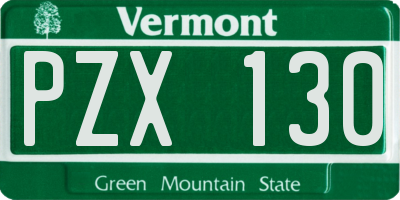 VT license plate PZX130