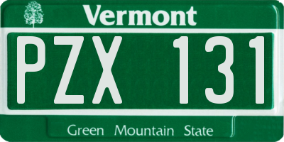 VT license plate PZX131