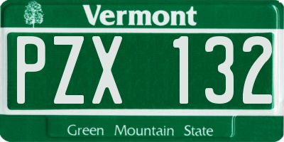 VT license plate PZX132
