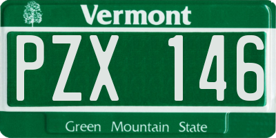 VT license plate PZX146