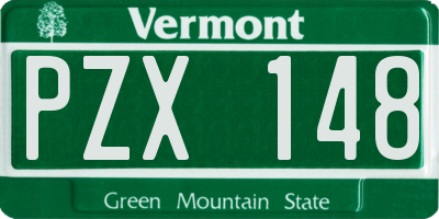 VT license plate PZX148