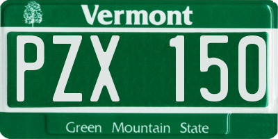VT license plate PZX150