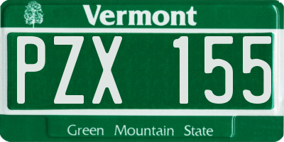 VT license plate PZX155