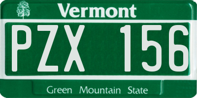 VT license plate PZX156