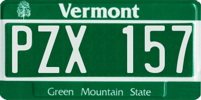 VT license plate PZX157