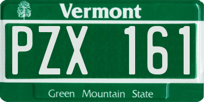 VT license plate PZX161