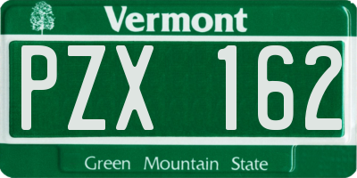 VT license plate PZX162