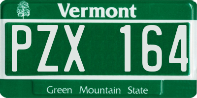 VT license plate PZX164