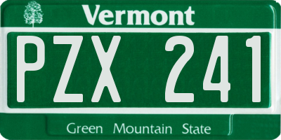 VT license plate PZX241
