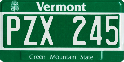 VT license plate PZX245