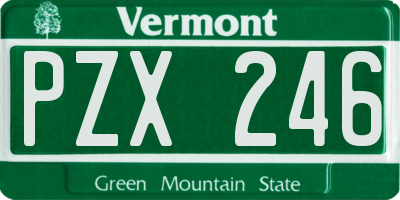 VT license plate PZX246
