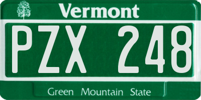 VT license plate PZX248
